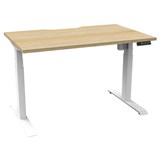RAPIDLINE BOOST LIGHT SINGLE SIDED WORKSTATION 1200MM NATURAL OAK TOP  WHITE FRAME