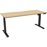 RAPIDLINE BOOST LIGHT SINGLE SIDED WORKSTATION 1800MM NATURAL OAK TOP  BLACK FRAME