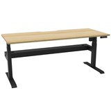 RAPIDLINE BOOST LIGHT SINGLE SIDED WORKSTATION WITH CABLE TRAY 1200MM NATURAL OAK TOP  BLACK FRAME
