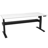 RAPIDLINE BOOST LIGHT SINGLE SIDED WORKSTATION WITH CABLE TRAY 1200MM NATURAL WHITE TOP  BLACK FRAME