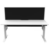 RAPIDLINE BOOST LIGHT SINGLE SIDED WORKSTATION WITH SCREEN 1200MM NATURAL WHITE TOP  WHITE FRAME  BLACK SCREEN