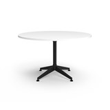 RAPIDLINE TYPHOON MEETING TABLE 4 STAR ROUND 1200MM WHITE TOP AND BLACK PC ALL OVER FRAME