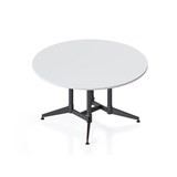 RAPIDLINE TYPHOON MEETING TABLE ROUND 1500 X 750MM NATURAL WHITE TOP AND BLACK PC ALL OVER FRAME