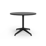 RAPIDLINE TYPHOON MEETING TABLE 4 STAR ROUND 900MM BLACK TOP AND BLACK PC ALL OVER FRAME