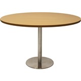RAPIDLINE ROUND TABLE DISC BASE 1200MM NATURAL OAKSTAINLESS STEEL