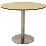RAPIDLINE ROUND TABLE DISC BASE 900MM NATURAL OAKSTAINLESS STEEL