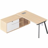 RAPIDLINE CASA EXECUTIVE WORKSTATION WITH ETERNITY END LEG LHC NATURAL OAKBLACK