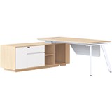 RAPIDLINE CASA EXECUTIVE WORKSTATION WITH ETERNITY END LEG LHC NATURAL OAKWHITE