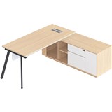 RAPIDLINE CASA EXECUTIVE WORKSTATION WITH ETERNITY END LEG RHC NATURAL OAKBLACK