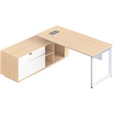 RAPIDLINE CASA EXECUTIVE WORKSTATION WITH LOOP END LEG LHC NATURAL OAKWHITE