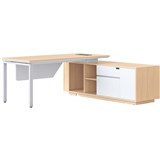 RAPIDLINE CASA EXECUTIVE WORKSTATION WITH PROFILE END LEG RHC NATURAL OAKWHITE