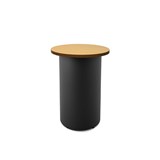 RAPIDLINE ROUND HIGH BAR TABLE DRUM BASE 600MM X 1050MM BEECH TOP AND BLACK PC FRAME