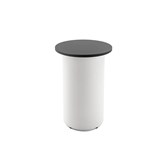 RAPIDLINE ROUND HIGH BAR TABLE DRUM BASE 600MM X 1050MM BLACK TOP AND WHITE PC FRAME