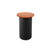 RAPIDLINE ROUND HIGH BAR TABLE DRUM BASE 600MM X 1050MM CHERRY TOP AND BLACK PC FRAME