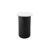 RAPIDLINE ROUND HIGH BAR TABLE DRUM BASE 600MM X 1050MM NATURAL WHITE TOP AND BLACK PC FRAME
