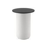 RAPIDLINE ROUND HIGH BAR TABLE DRUM BASE 900MM X 1050MM BLACK TOP AND WHITE PC FRAME