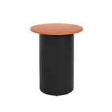 RAPIDLINE ROUND HIGH BAR TABLE DRUM BASE 900MM X 1050MM CHERRY TOP AND BLACK PC FRAME