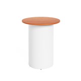 RAPIDLINE ROUND HIGH BAR TABLE DRUM BASE 900MM X 1050MM CHERRY TOP AND WHITE PC FRAME