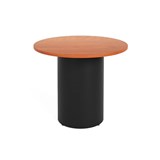 RAPIDLINE ROUND DRUM BASE TABLE 900 X 730MM CHERRY TOP AND BLACK PC FRAME