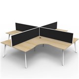RAPIDLINE ETERNITY CORNER WORKSTATION 4 PERSON WITH SCREEN