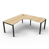 RAPID INFINITY DELUXE 1 PERSON PROFILE LEG SINGLE SIDED CORNER WORKSTATION 1800 X 1800 X 750 X 730MM NATURAL OAK TOP  BLACK FRAME