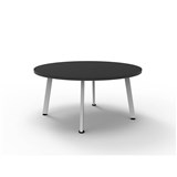 RAPIDLINE ETERNITY ROUND COFFEE TABLE 900 X 450MM BLACK TOP AND WHITE PC FRAME