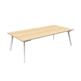 RAPIDLINE ETERNITY MEETING AND BOARDROOM TABLE RECTANGLE 2100 X 750 X 730MM NATURAL OAK TOP AND WHITE SATIN BASE