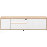 RAPIDLINE EXECUTIVE DESK SIDE CABINET LHC NATURAL OAKWHITE