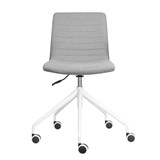 RAPIDLINE PIXEL SWIVEL 5 STAR BASE CHAIR 630 X 630 X 830MM LIGHT GREY PU AND WHITE PC FRAME