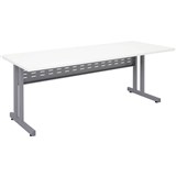 RAPID SPAN C LEG DESK WITH METAL MODESTY PANEL 1200 X 700MM WHITESILVER