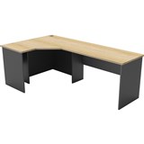 RAPID WORKER CORNER WORKSTATION COMPLETE 1200 X 2100 X 600MM OAKIRONSTONE
