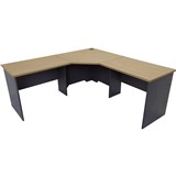 RAPID WORKER CORNER WORKSTATION COMPLETE 2100 X 2100 X 600MM OAKIRONSTONE