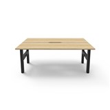RAPIDLINE BOOST STATIC DOUBLE SIDED WORKSTATION 1200MM NATURAL OAK TOP  BLACK FRAME