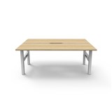 RAPIDLINE BOOST STATIC DOUBLE SIDED WORKSTATION 1200MM NATURAL OAK TOP  WHITE FRAME