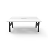 RAPIDLINE BOOST STATIC DOUBLE SIDED WORKSTATION 1200MM NATURAL WHITE TOP  BLACK FRAME