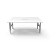RAPIDLINE BOOST STATIC DOUBLE SIDED WORKSTATION 1200MM NATURAL WHITE TOP  WHITE FRAME