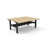 RAPIDLINE BOOST STATIC DOUBLE SIDED WORKSTATION WITH CABLE TRAY 1200MM NATURAL OAK TOP  BLACK FRAME