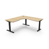 RAPIDLINE BOOST STATIC CORNER WORKSTATION 1800 X 1500MM NATURAL OAK TOP  BLACK FRAME