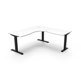 RAPIDLINE BOOST STATIC CORNER WORKSTATION 1800 X 1800MM NATURAL WHITE TOP  BLACK FRAME