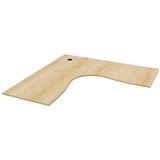 RAPIDLINE SCREEN SCALLOPED CORNER WORKSTATION DESK TOP 1800 X 1800 X 750 NATURAL OAK