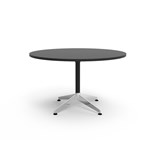 RAPIDLINE TYPHOON MEETING TABLE 4 STAR ROUND 1200MM BLACK TOP AND BLACK PC POLISHED ALUMINIUM FRAME