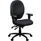 DURO HEAVY DUTY TASK CHAIR MEDIUM BACK ARMS BLACK