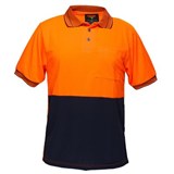 PORTWEST MP110 TWO TONED MICRO MESH POLO SHIRT ORANGE NAVY EXTRA LARGE