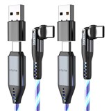 STATIK POWERPIVOT PRO GLOWING LED USBC TO USBC 2M PACK 2