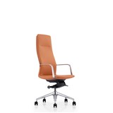 EXECUTIVE PORTFOLIO SEAFORD CHAIR HIGH BACK GENUINE LEATHER 490 X 450 X 1160MM ORANGE