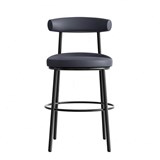 RAPIDLINE NYX BAR STOOL 650MM SEAT HEIGHT FRENCH NAVY PU LEATHER