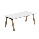 OLG PLANTATION STRAIGHT WORKSTATION 1500 X 750MM WHITE TOPOAK FRAME
