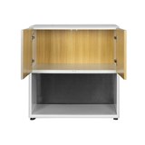 STEELCO 2 TIER 1 OPEN SHELF CABINET 800 X 800 X 450MM NATURAL BEECH