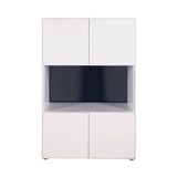 STEELCO 3 TIER 1 OPEN SHELF 2 DOORS CABINET 1200 X 800 X 450MM WHITE