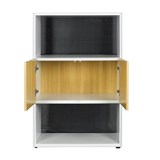STEELCO 3 TIER 2 OPEN SHELF 1 DOOR CABINET 1200 X 800 X 450MM NATURAL BEECH